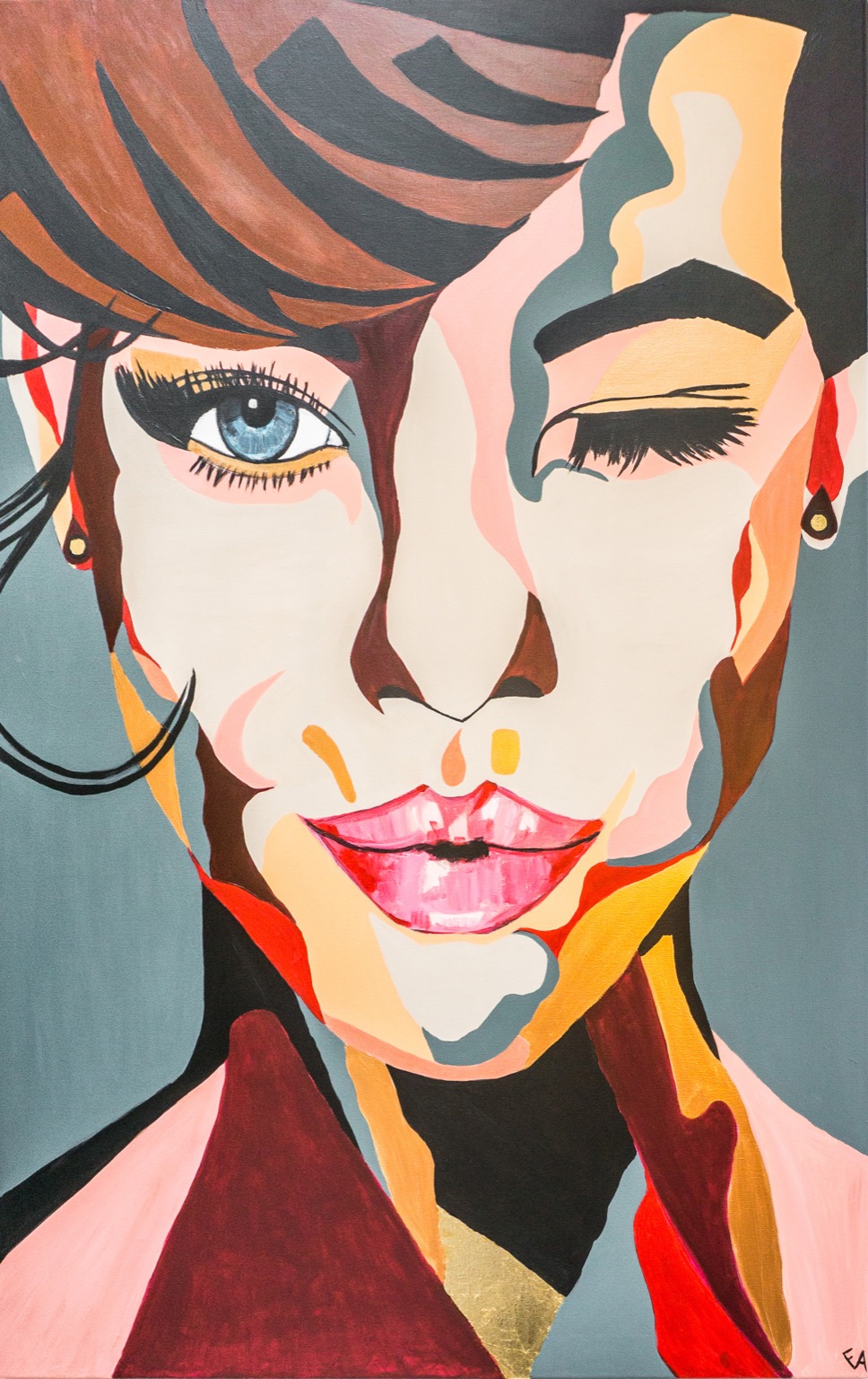 Fabienne van Acquoy kunstwerk kleur vrouwengezicht | Stek Magazine